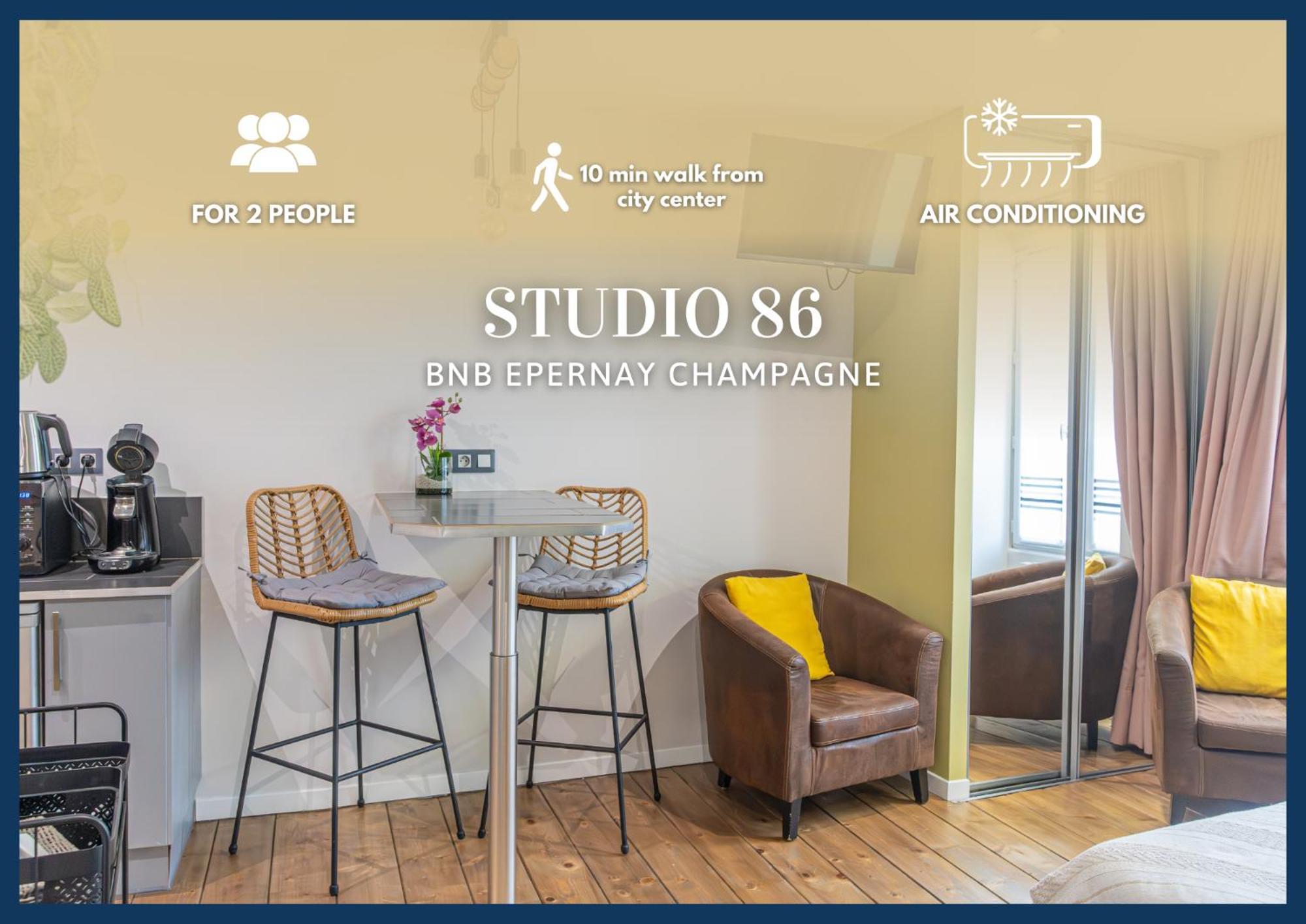 Studio 86 - Climatisation & Proche Centre-Ville- 2 Personnes - Bnb Épernay Exterior foto